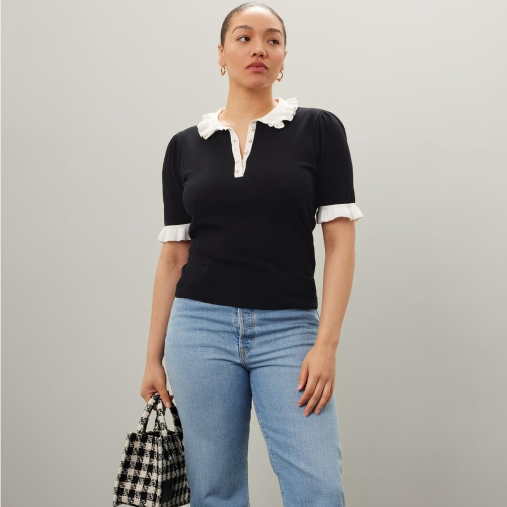 CeCe Ruffle Collar Polo - Picture 6 of 8